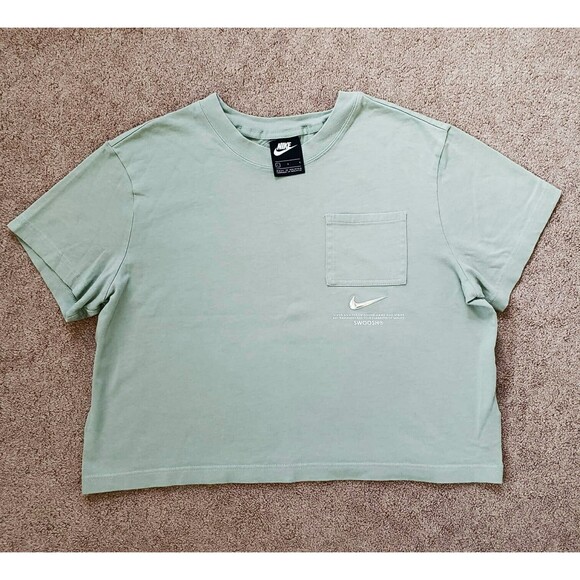 Nike Sportswear Swoosh 3D Logo Loose Breathable Cropped T-shirt Women's Large - Picture 3 of 7